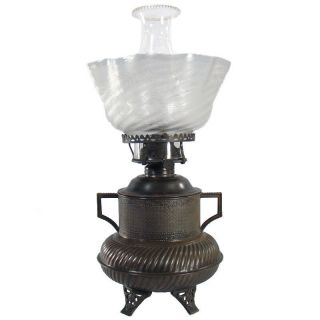 Unusual Two - Handled Urn - Shaped Kerosene Lamp - 1880 