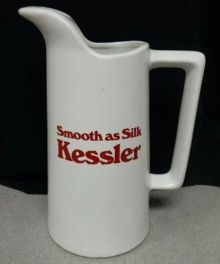 Vintage Kessler Smooth As Silk Pub Jug Bar Pitcher.  Double Sided.  Tall