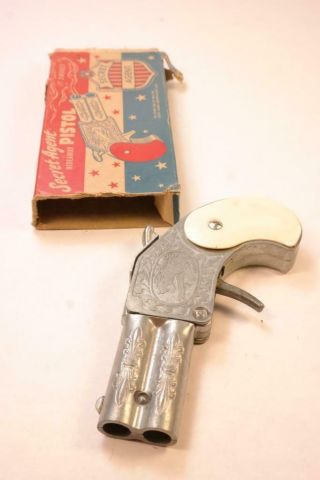 NOS 1950 ' s Secret Agent Hideaway Pistol Cap Gun w/Original Box 2