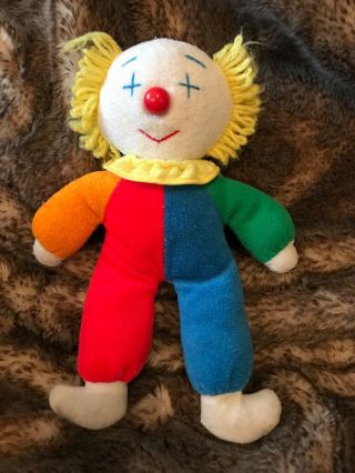 Vintage Eden Toy Obo The Clown 1982 Plush Doll Stuffed 13” Tall