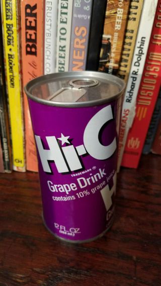 Hi - C Grape Drink 12oz Juice Top Pull Ring Soda Can Coca - Cola Coke