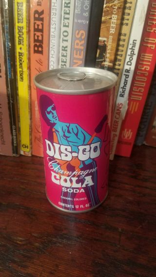 Dis - Go Champagne Cola 12oz Pull Top Soda Can 1970s Disco Music Graphics