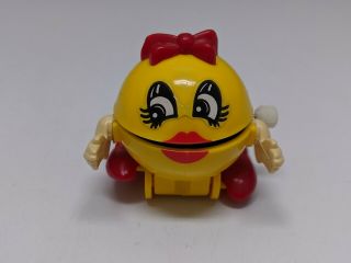 Vintage Ms.  Pac - Man Wind Up Walking Toy Video Game Figure Tomy