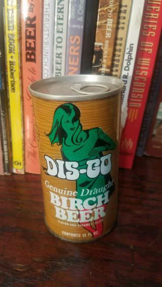 Dis - Go Birch Beer 12oz Pull Top Soda Can 1970s Disco Music Graphics