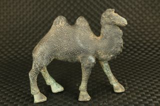 Big Chinese Old Bronze Casting Camel Statue Figure Collectable Table Ornament