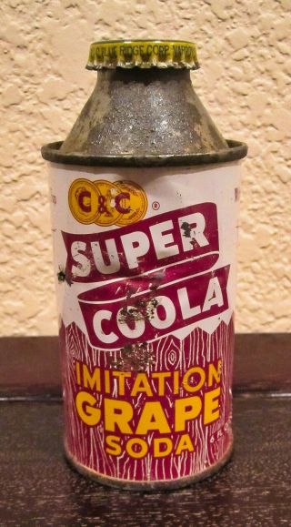 C&c Coola Imitation Grape Soda 6 - Oz Cone Top Soda Cola Can With Cap