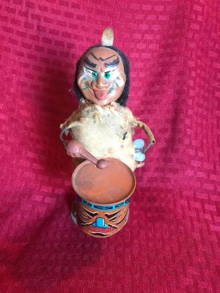 Vintage Louis Marx Indian Wind - Up Tin Litho Toy Japan For Restoration