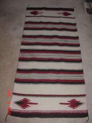 Vintage Navajo Indian Striped Saddle Blanket Rug