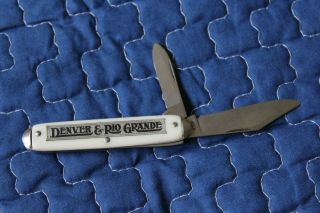Vintage Souveneir 2 Blade Knife Denver & Rio Grande Made In The Usa