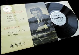Beethoven: Piano Concerto No.  4 - Emil Gilels Columbia Sbo 2752 Ed1 10 " Lp