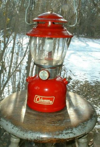 Vintage Red Coleman Lantern 200a Sunshine Of The Night 1968