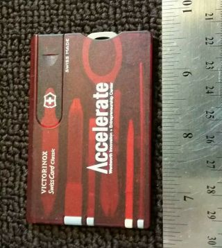 Swiss Army Victorinox Swisscard Classic Ruby Red Pocket Knife Blade Multi Tool