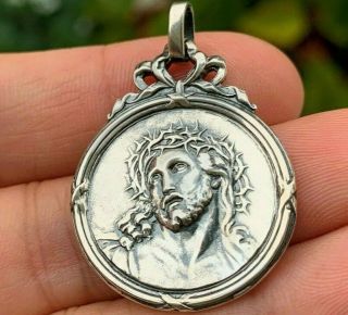 French Antique Religious Catholic Medal Passion Of Jesus Christ Crown Of Thorns