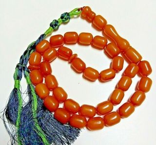 55 G Faturan Amber Rosary Honey Bakelite Islamic Prayer 33 Beads Komboloi بكلايت