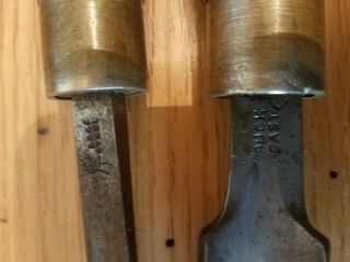 OLD vintage ANTIQUE BUCK BROTHERS lathe gouge wood chisel set of 4, 3