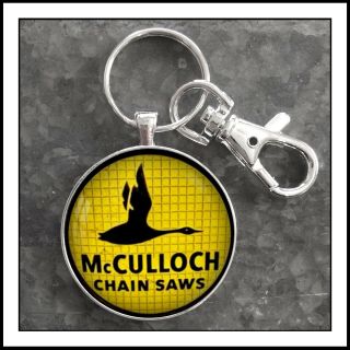 Vintage Mcculloch Chain Saws Sign Photo Keychain Gift Chainsaw