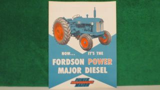 Ford Tractor Brochure On Fordson Power Major Diesel From 1958,  Very Good.