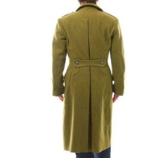 Vintage Romanian Army Wool Greatcoat Military Surplus Officer Trenchcoat,  Medium