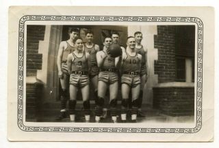 4 Vintage Photo Boys Sports Basketball Team Uniforms Snapshot