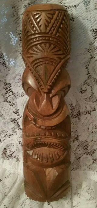 Vintage Hand Carved Wood Carving Totem Pole Tiki Statue Aloha Maui 97 Hawaii 11 "