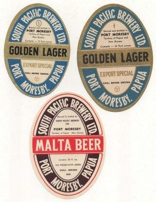 Old Beer Label/s - Papua Guinea - Group 3 Ovals