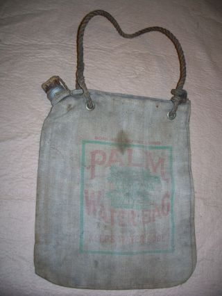 Antique Water Bag Palm Water Bag Co Old With Aged Wear Approx 1 Gal