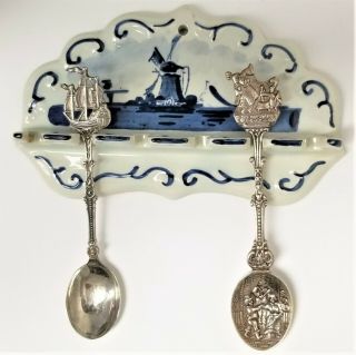 Delft Spoon Holder And Spoons