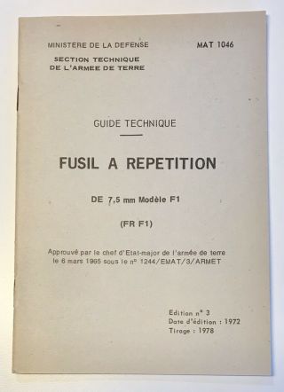 French Fr F1 Sniper Rifle Technical Guide