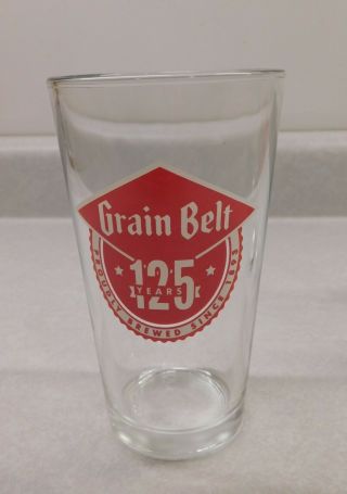 Set of 4 Grain Belt Beer 16oz Pint Glasses 125 Years collectors edition Ulm 2