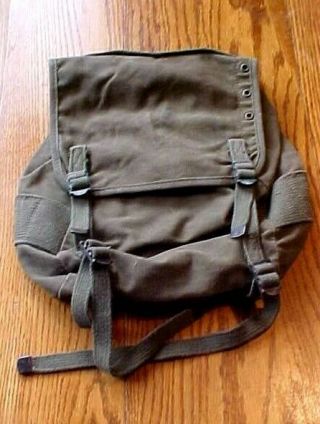Vintage U.  S.  Army Military Surplus Canvas Backpack Rucksack