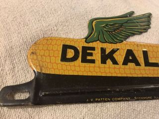 Dekalb Corn License Plate Topper Embossed Vintage Old Farm Sign gas oil 3
