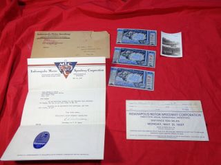 Vintage Indianapolis 500 Motor Speedway Ticket Archive May 31 1937
