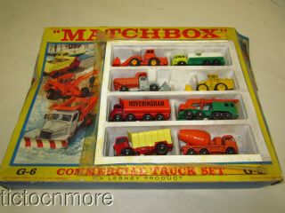 Vintage Lesney Matchbox Gift Set G - 6 Commercial Truck Set & Box Complete