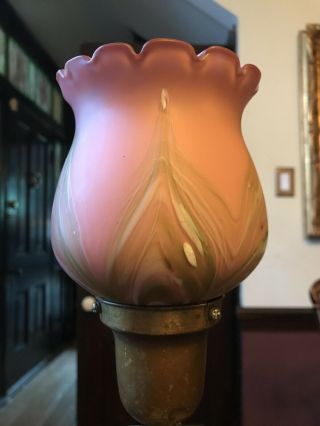 Art Nouveau Lady Lamp With Rindskopf Art Glass Shade 3