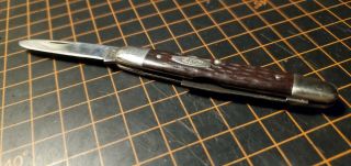 Vintage Case Xx Stainless 06263f Bovine Bone Pen Knife Pocket Knife W/nail File