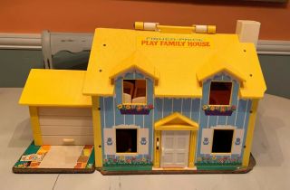 Vintage Fisher Price Little People 952 Play Family House W/ Accessories - 1969