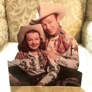 Roy Rogers And Dale Evans Western Figure Tabletop Display Standee 9 1/2 " Tall