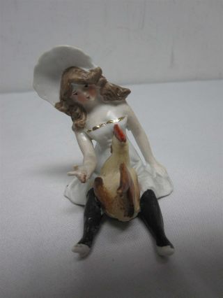 ANTIQUE GERMAN BISQUE SCHAFER & VATER NAUGHTY LADY w ROOSTER COCK ON HER LAP 3