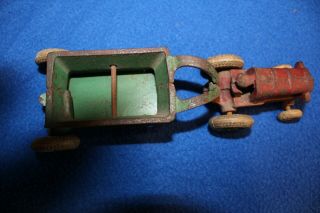 Antique Toy Cast Iron Arcade 2600 Farm Tractor & Dump Trailer Vintage