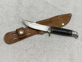 Vintage Western Hunting Knife With Sheath Fixed Blade Knives Fishing Camping