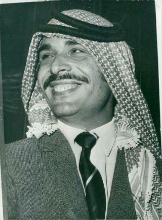 Vintage Photograph Of Portrait Of King Hussein Of Jordan