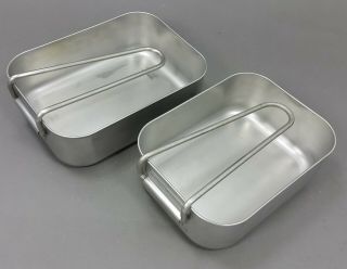 2piece Military Mess Tins Kit Stainless Steel Dutch Army Camping Cooker