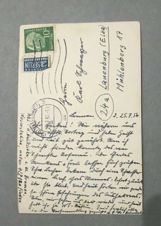 Watchtower German Convention Postcard - 1954 Mailed from Bremen 2