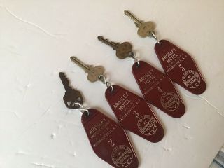 Four Rare Vintage Motel Room Key Fobs With Keys - Ardsley Motel,  Mechanicvil,  NY 2