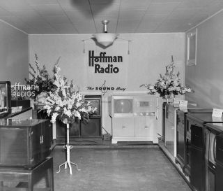 Vtg 1950 Photo Film Negative Western Radio Shop San Diego Hoffman Tv Set Display