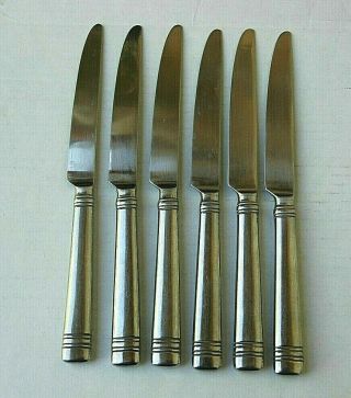 6 Vintage Reed & Barton Longwood Ii 18/8 Stainless Dinner Knives Flatware