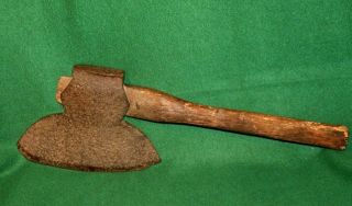 Fine19th C Antique Blacksmith Hand Forged 10 " Lg Head Hewing Broad Axe Inv Rl01