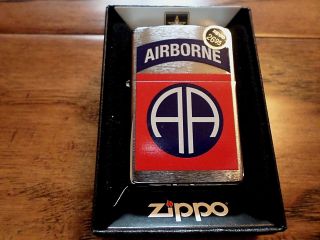 U.  S Army 82nd Airborne Brushed Chrome Zippo Lighter U.  S Military U.  S A Made