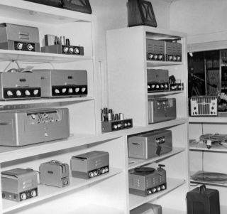 Vtg 1950 Photo Film Negative Western Radio Shop San Diego Newcomb Tube Amps 6l6