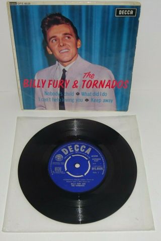 Billy Fury And The Tornados [s/t] Ep 1963 Decca 7 " Mono Uk 1st Press - P/s